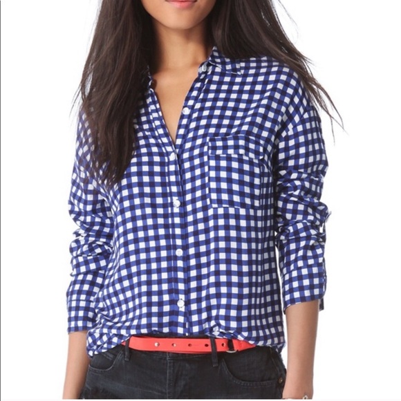 Splendid Tops - Splendid Blue Gingham Checkered Button Down Shirt XS